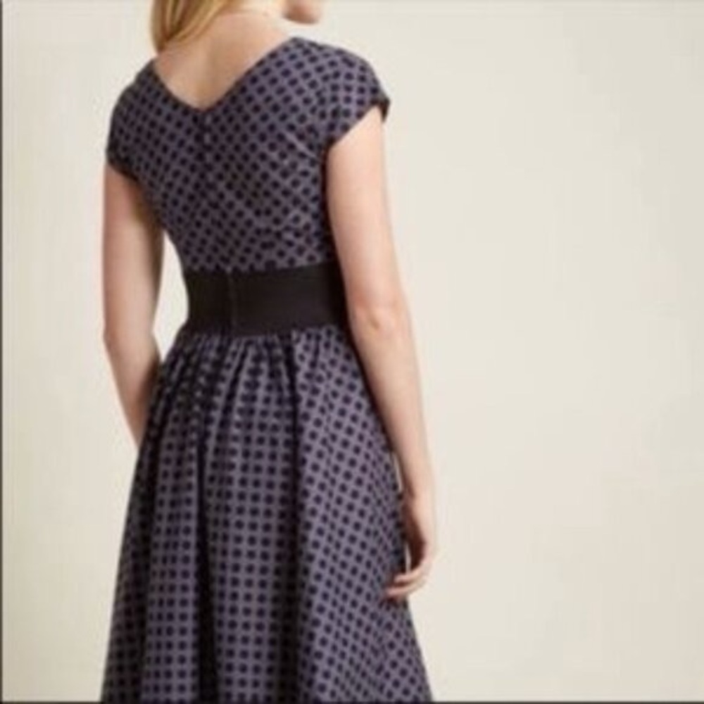 Folter,Polka-Dot Cotton Fit & Flare Dress Retro Swing, Made USA,EUC, Size M - Picture 2 of 11